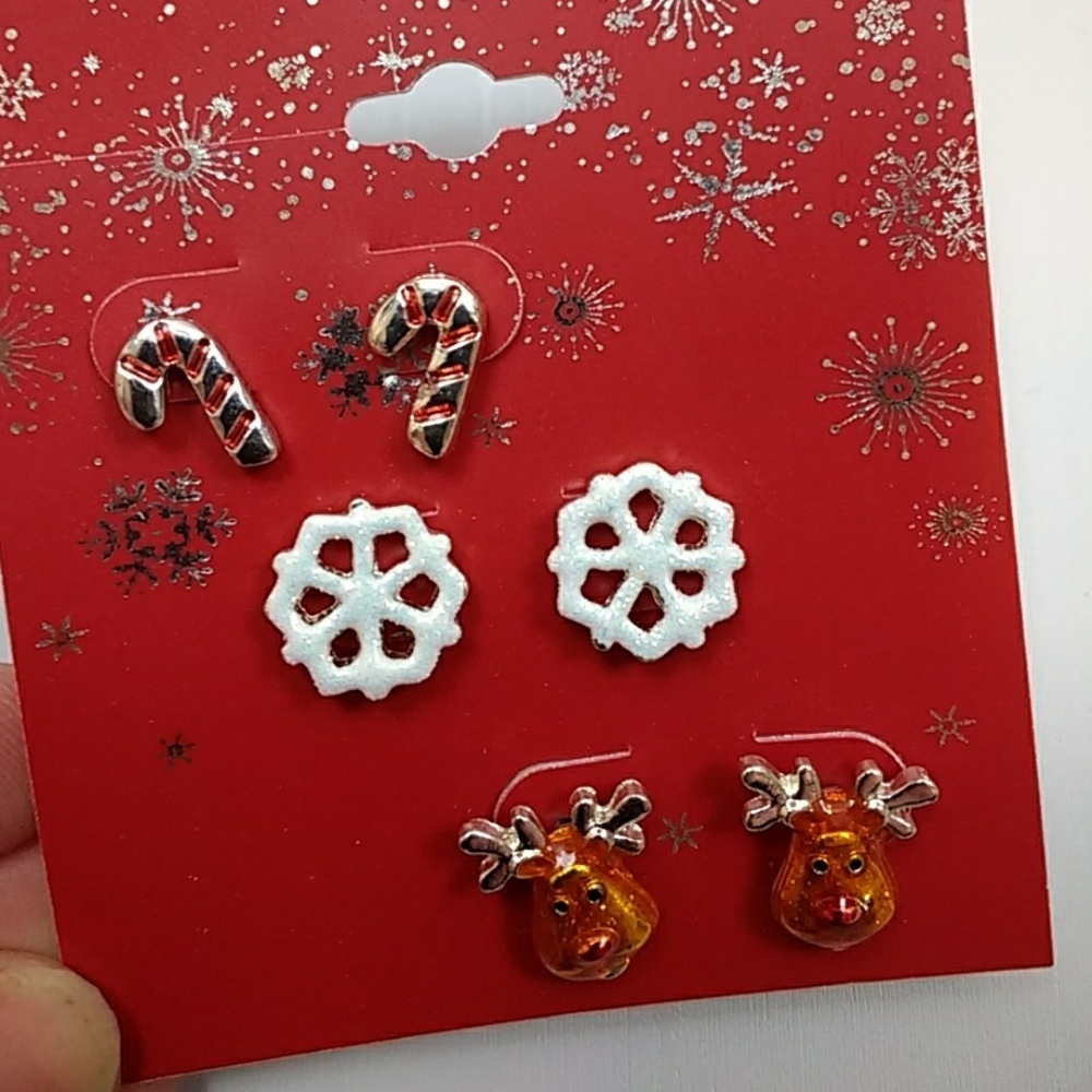 Christmas Earrings - Set of 3 pair